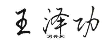 駱恆光王澤功行書個性簽名怎么寫