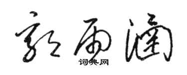 駱恆光郭雨涵草書個性簽名怎么寫