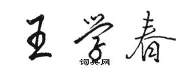 駱恆光王學春行書個性簽名怎么寫