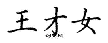 丁謙王才女楷書個性簽名怎么寫