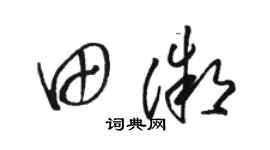 駱恆光田微草書個性簽名怎么寫