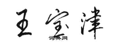 駱恆光王寶津行書個性簽名怎么寫