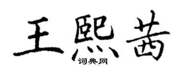 丁謙王熙茜楷書個性簽名怎么寫