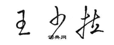 駱恆光王少拉草書個性簽名怎么寫