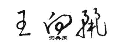 駱恆光王向麗草書個性簽名怎么寫