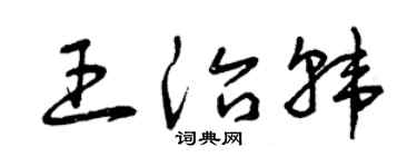 曾慶福王治韓草書個性簽名怎么寫