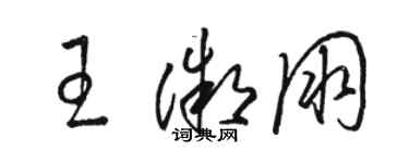 駱恆光王微朋草書個性簽名怎么寫