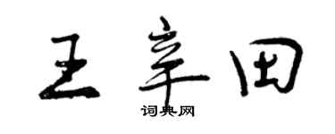 曾慶福王辛田行書個性簽名怎么寫