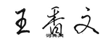 駱恆光王香文行書個性簽名怎么寫