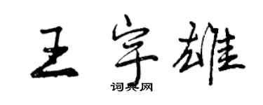 曾慶福王宇雄行書個性簽名怎么寫