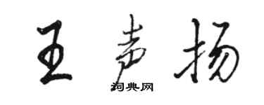 駱恆光王聲揚行書個性簽名怎么寫