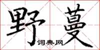 丁謙野蔓楷書怎么寫