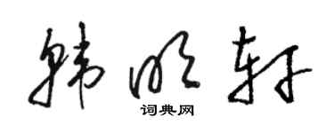 駱恆光韓明軒草書個性簽名怎么寫