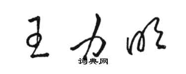 駱恆光王力明草書個性簽名怎么寫