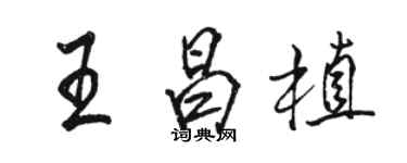 駱恆光王昌植行書個性簽名怎么寫