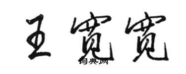 駱恆光王寬寬行書個性簽名怎么寫