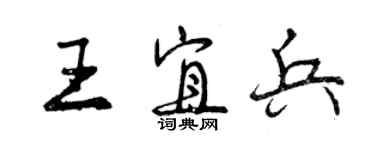 曾慶福王宜兵行書個性簽名怎么寫