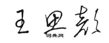 駱恆光王思顏草書個性簽名怎么寫