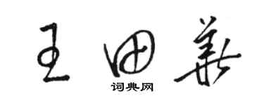 駱恆光王田華草書個性簽名怎么寫