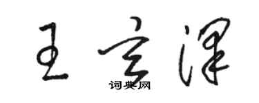 駱恆光王玄澤草書個性簽名怎么寫