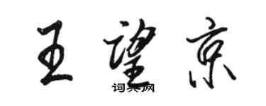 駱恆光王望京行書個性簽名怎么寫