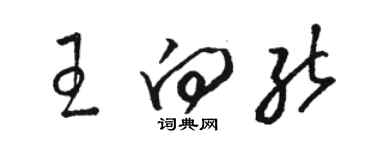 駱恆光王向能草書個性簽名怎么寫