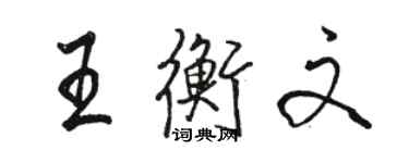 駱恆光王衡文行書個性簽名怎么寫