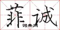 駱恆光菲誠楷書怎么寫