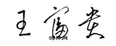 駱恆光王富貴草書個性簽名怎么寫