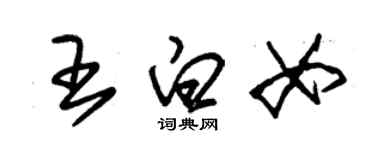 朱錫榮王白女草書個性簽名怎么寫