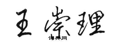 駱恆光王崇理行書個性簽名怎么寫