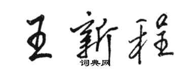駱恆光王新程行書個性簽名怎么寫