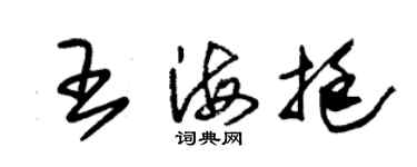 朱錫榮王海挺草書個性簽名怎么寫