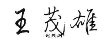 駱恆光王茂雄行書個性簽名怎么寫