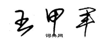 朱錫榮王甲軍草書個性簽名怎么寫