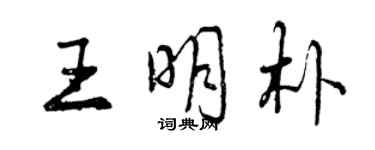 曾慶福王明朴行書個性簽名怎么寫