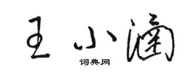 駱恆光王小涵草書個性簽名怎么寫