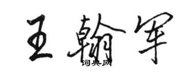 駱恆光王翰軍行書個性簽名怎么寫