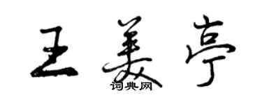 曾慶福王美亭行書個性簽名怎么寫