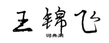 曾慶福王錦飛行書個性簽名怎么寫