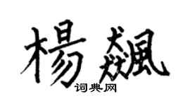 何伯昌楊飈楷書個性簽名怎么寫