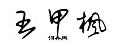 朱錫榮王甲楓草書個性簽名怎么寫