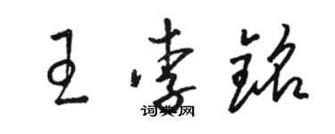 駱恆光王李銘草書個性簽名怎么寫