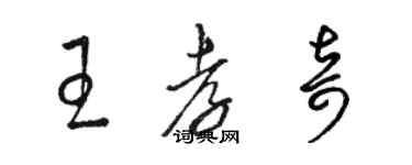 駱恆光王孝奇草書個性簽名怎么寫