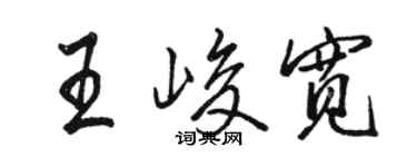 駱恆光王峻寬行書個性簽名怎么寫