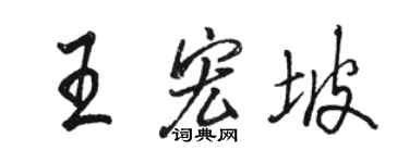 駱恆光王宏坡行書個性簽名怎么寫