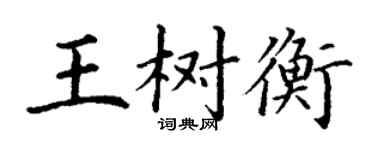 丁謙王樹衡楷書個性簽名怎么寫