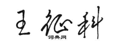 駱恆光王征科草書個性簽名怎么寫