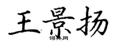 丁謙王景揚楷書個性簽名怎么寫