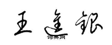 梁錦英王進銀草書個性簽名怎么寫